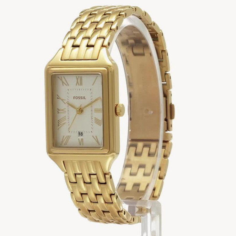 Fossil Raquel Three Hand Date White Dial Gold Steel Strap Watch For Women - ES5220 Buy Now By Fossil