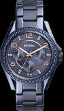 Fossil Riley Quartz Blue Dial Blue Steel Strap Watch for Women - ES4294 Buy Now By Fossil