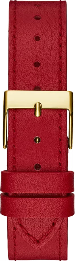 Guess Fame Quartz Gold Dial Red Leather Strap Watch For Women - GW0504L2 Buy Now By Guess