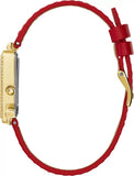 Guess Fame Quartz Gold Dial Red Leather Strap Watch For Women - GW0504L2 Buy Now By Guess