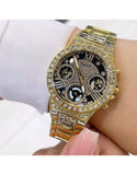 Guess Moonlight Diamonds Gold Dial Gold Steel Strap Watch for Women - GW0320L5 Buy Now By Guess