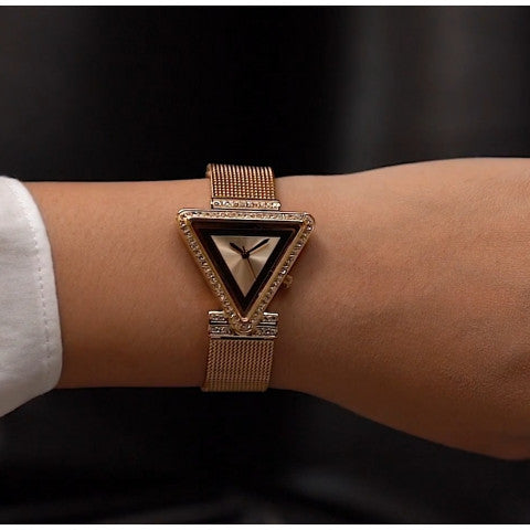 Guess Fame Diamonds Rose Gold Dial Rose Gold Mesh Bracelet Watch for Women - GW0508L3 Buy Now By Guess