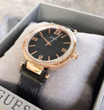 Guess Soho Diamonds Black Dial Black Mesh Bracelet Watch for Women - W0638L5 Buy Now By Guess