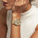 Guess Duchess Quartz Gold Dial Gold Steel Strap Watch For Women - GW0558L2 Buy Now By Guess