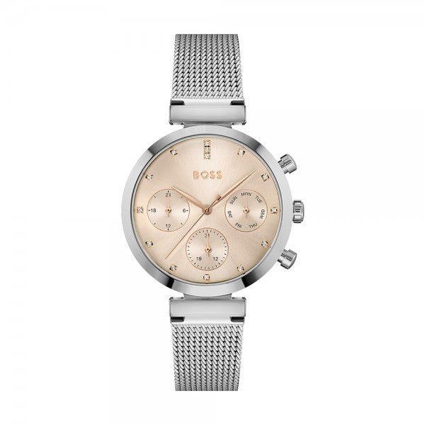 Hugo Boss Flawless Pink Dial Silver Mesh Bracelet Watch for Women - 1502625 Buy Now By Hugo Boss