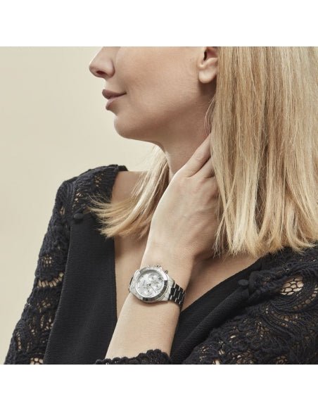 Hugo Boss Novia Chronograph Silver Dial Silver Steel Strap Watch for Women - 1502616 Buy Now By Hugo Boss