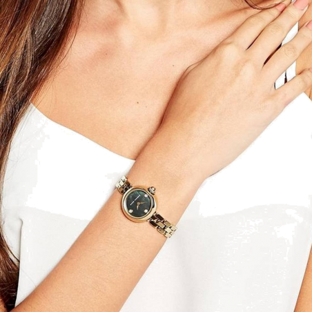 Marc Jacobs Courtney Mother of Pearl Black Dial Gold Steel Strap Watch for Women - MJ3460 Buy Now By Marc Jacobs