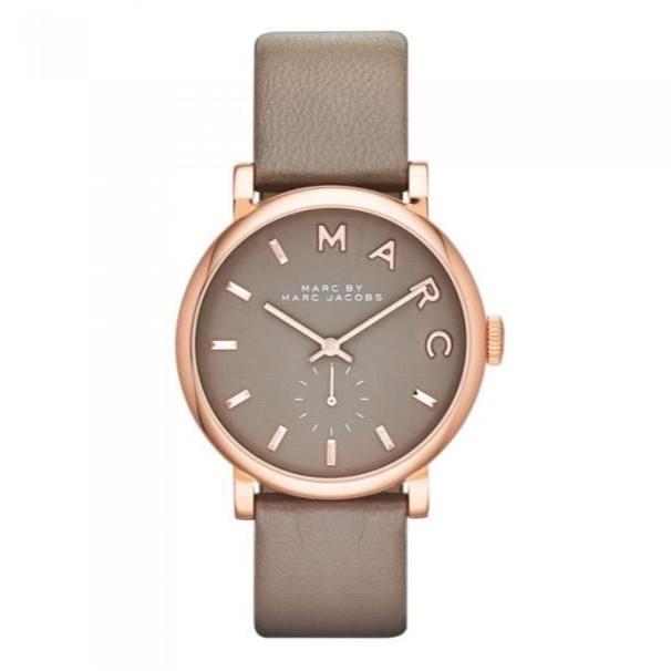 Marc Jacobs Baker Grey Dial Grey Leather Strap Watch for Women - MBM1266 Buy Now By Marc Jacobs