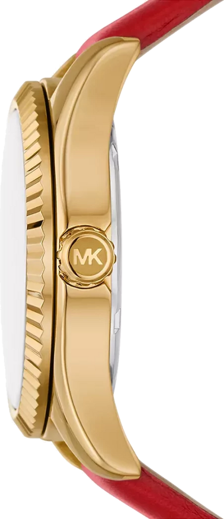 Michael Kors Lexington Three Hand Red Dial Red Leather Strap Watch For Women - MK4747 Buy Now By Michael Kors