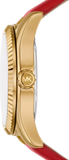 Michael Kors Lexington Three Hand Red Dial Red Leather Strap Watch For Women - MK4747 Buy Now By Michael Kors