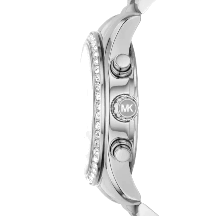 Michael Kors Lexington Chronograph Black Dial Silver Steel Strap Watch For Women - MK7277 Buy Now By Michael Kors