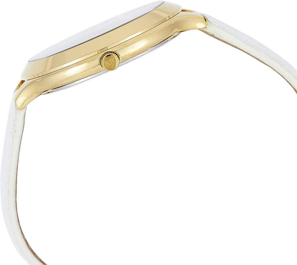 Michael Kors Slim Runway Quartz Gold Dial White Leather Strap Watch For Women - MK2389 Buy Now By Michael Kors