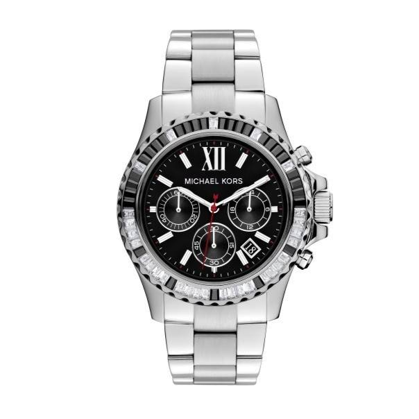 Michael Kors Everest Chronograph Black Dial Silver Steel Strap Watch For Women - MK5753 Buy Now By Michael Kors