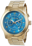 Michael Kors Runway Stop Hunger Blue Dial Gold Steel Strap Watch for Men - MK8315 Buy Now By Michael Kors