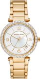 Michael Kors Parker Mother of Pearl White Dial Gold Steel Strap Watch For Women - MK4693 Buy Now By Michael Kors