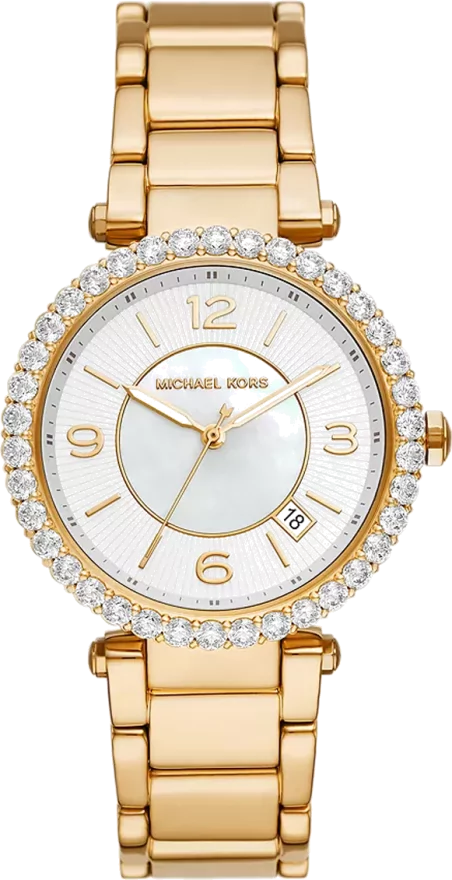 Michael Kors Parker Mother of Pearl White Dial Gold Steel Strap Watch For Women - MK4693 Buy Now By Michael Kors
