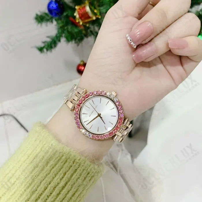 Michael Kors Darci Pave Silver Dial Rose Gold Steel Strap Watch For Women - MK4517 Buy Now By Michael Kors