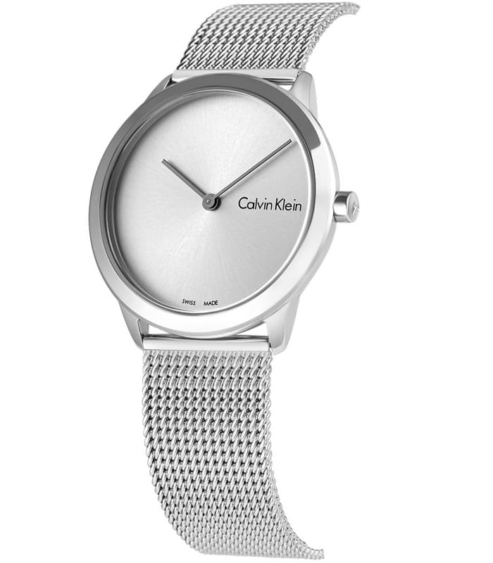 Calvin Klein Minimal SIlver Dial Silver Mesh Bracelet Watch for Women - K3M221Y6 Buy Now By Calvin Klein