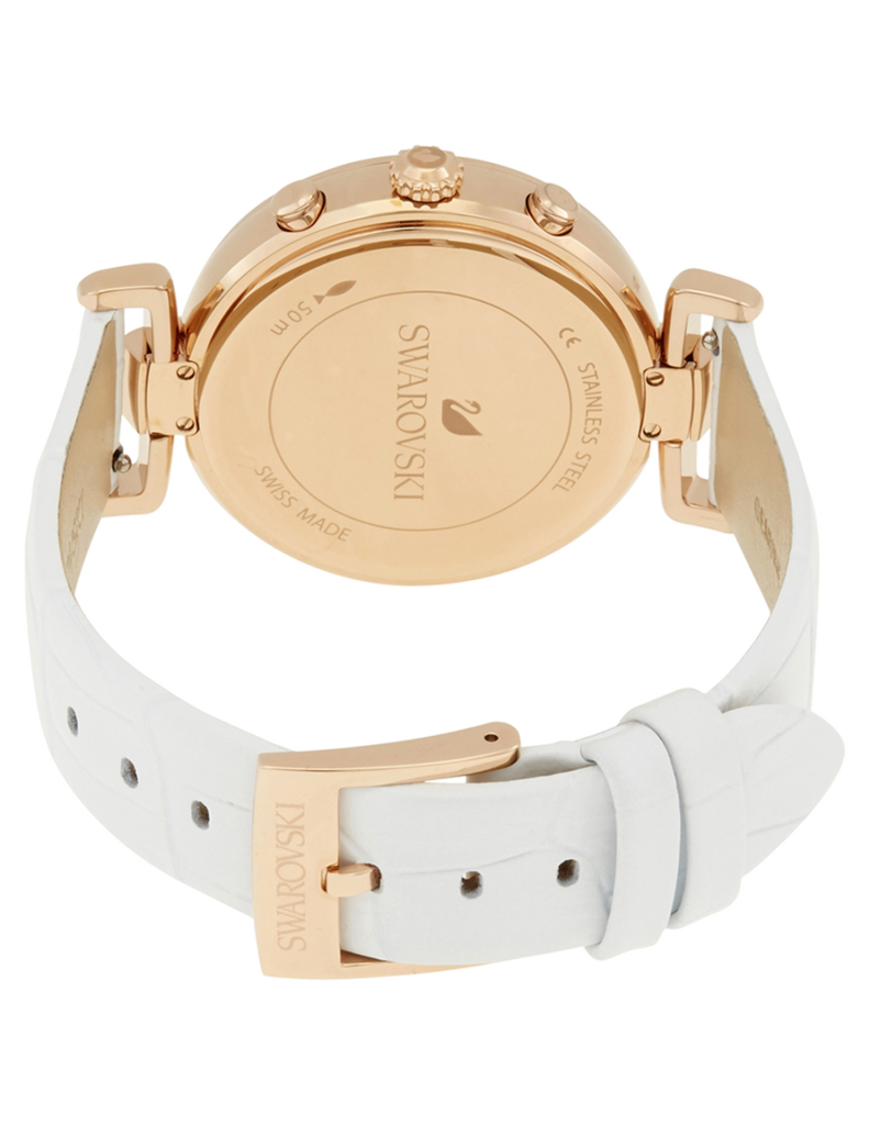Swarovski Era Journey Silver Dial White Leather Strap Watch for Women - 5295369 Buy Now By Swarovski
