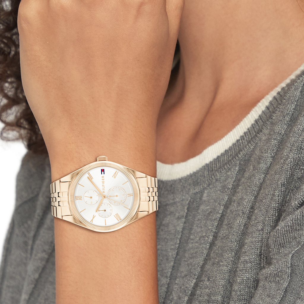 Tommy Hilfiger Monica Quartz White Dial Gold Steel Strap Watch For Women - 1782593 Buy Now By Tommy Hilfiger