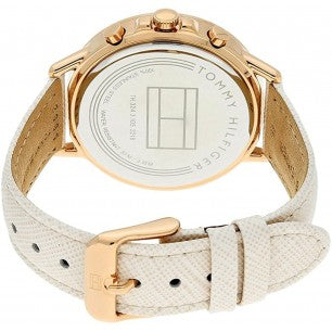 Tommy Hilfiger Angela Silver Dial Cream Leather Strap Watch for Women - 1782123 Buy Now By Tommy Hilfiger