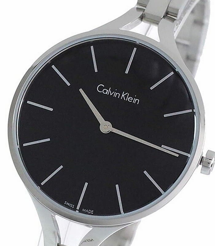 Calvin Klein Graphic Black Dial Silver Steel Strap Watch for Women - K7E23141 Buy Now By Calvin Klein