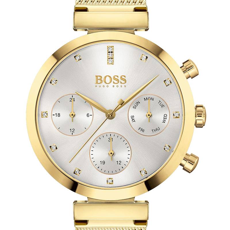 Hugo Boss Flawless White Dial Gold Mesh Bracelet Watch for Women - 1502552 Buy Now By Hugo Boss