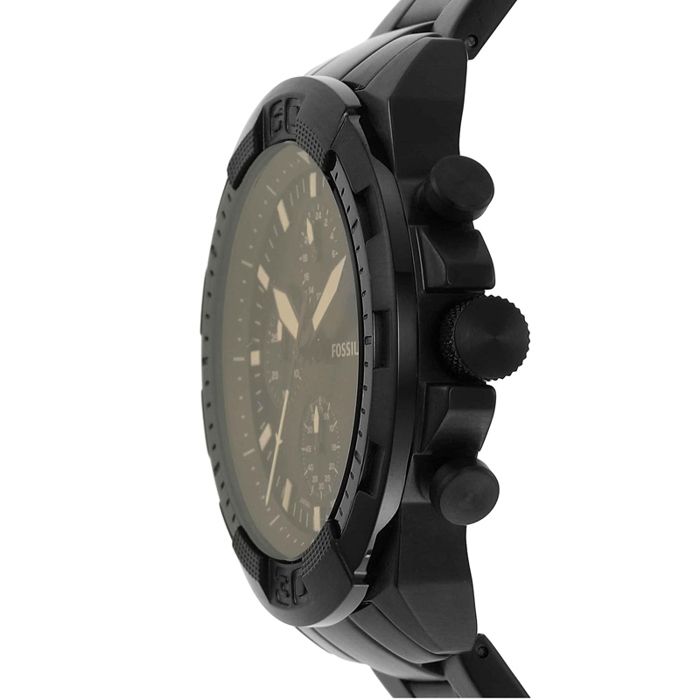 Fossil Bronson Chronograph Black Dial Black Steel Strap Watch for Men - FS5876 Buy Now By Fossil