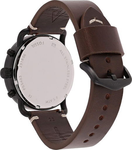 Fossil Commuter Chronograph Black Dial Brown Leather Strap Watch for Men - FS5403 Buy Now By Fossil