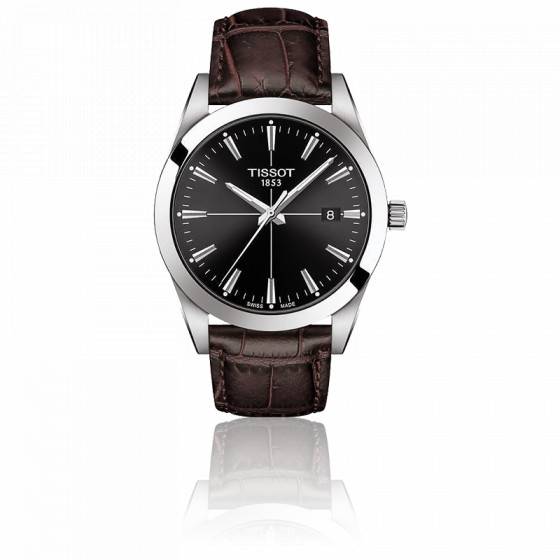 Tissot Gentlemen Black Dial Brown Leather Strap Watch for Men - T127.410.16.051.01 Buy Now By Tissot