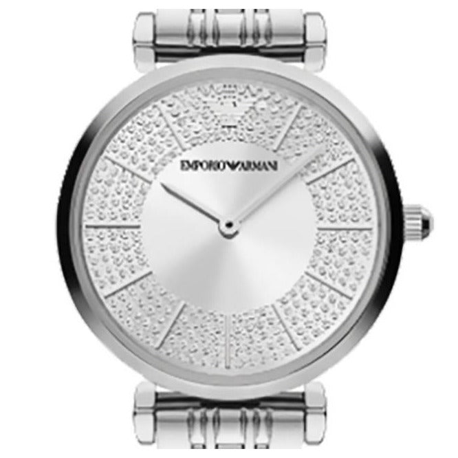 Emporio Armani Gianni T-Bar Quartz Silver Dial Silver Steel Strap Watch For Women - AR11445 Buy Now By Emporio Armani