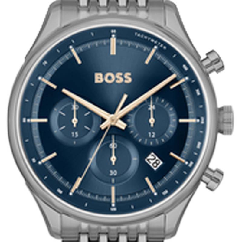 Hugo Boss Gregor Chronograph Blue Dial Grey Steel Strap Watch For Men - 1514083 Buy Now By Hugo Boss