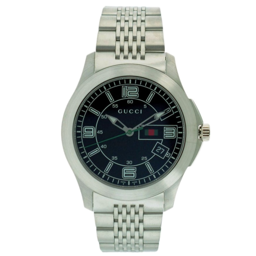 Gucci G Timeless Black Dial Silver Steel Strap Watch For Men - YA126201 Buy Now By Gucci