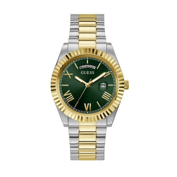 Guess Connoisseur Green Dial Two Tone Steel Strap Watch for Men - GW0265G8 Buy Now By Guess