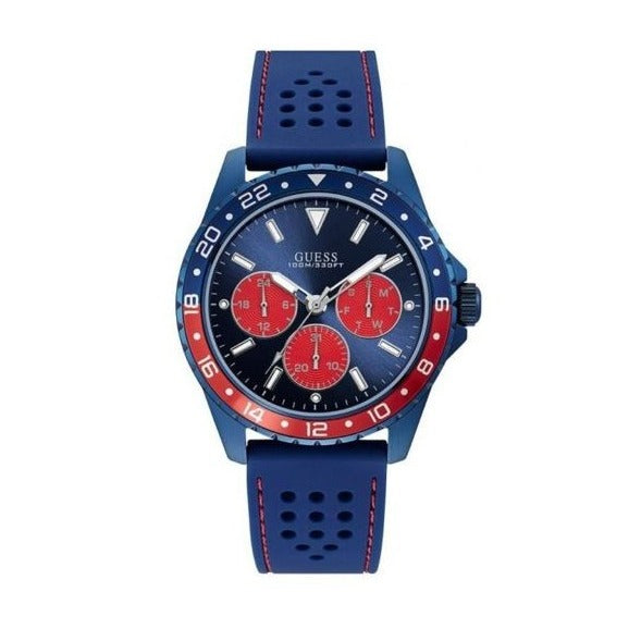 Guess Odyssey Analog Blue Dial Blue Rubber Strap Watch For Men - W1108G1 Buy Now By Guess