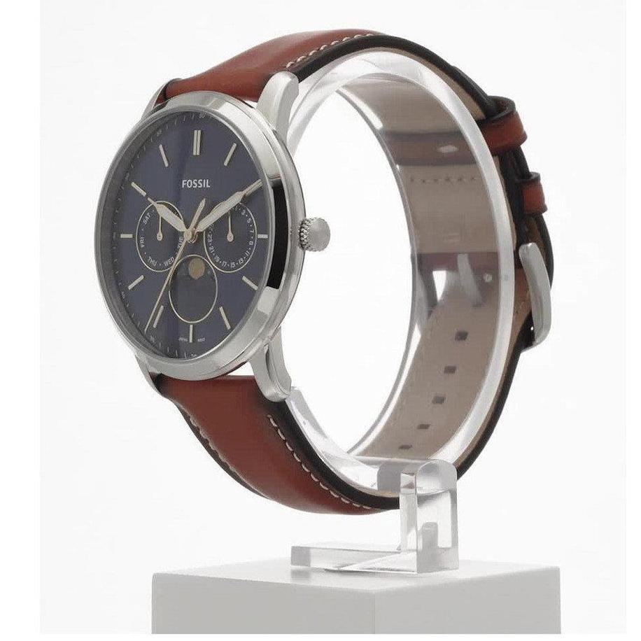 Fossil Neutra Minimalist Moonphase Blue Dial Brown Leather Strap Watch for Men - FS5903 Buy Now By Fossil