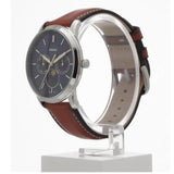 Fossil Neutra Minimalist Moonphase Blue Dial Brown Leather Strap Watch for Men - FS5903 Buy Now By Fossil