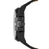 Diesel Mega Chief Chronograph Black Dial Black Leather Strap Watch For Men - DZ4291 Buy Now By Diesel