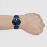 Emporio Armani Aviator Quartz Blue Dial Blue Leather Strap Watch For Men - AR11335 Buy Now By Emporio Armani
