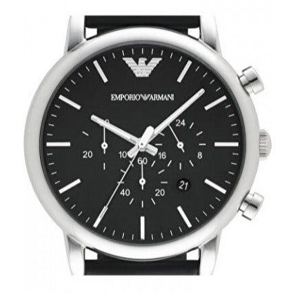 Emporio Armani Dress Analog Black Dial Black Leather Strap Watch For Men - AR8029 Buy Now By Emporio Armani