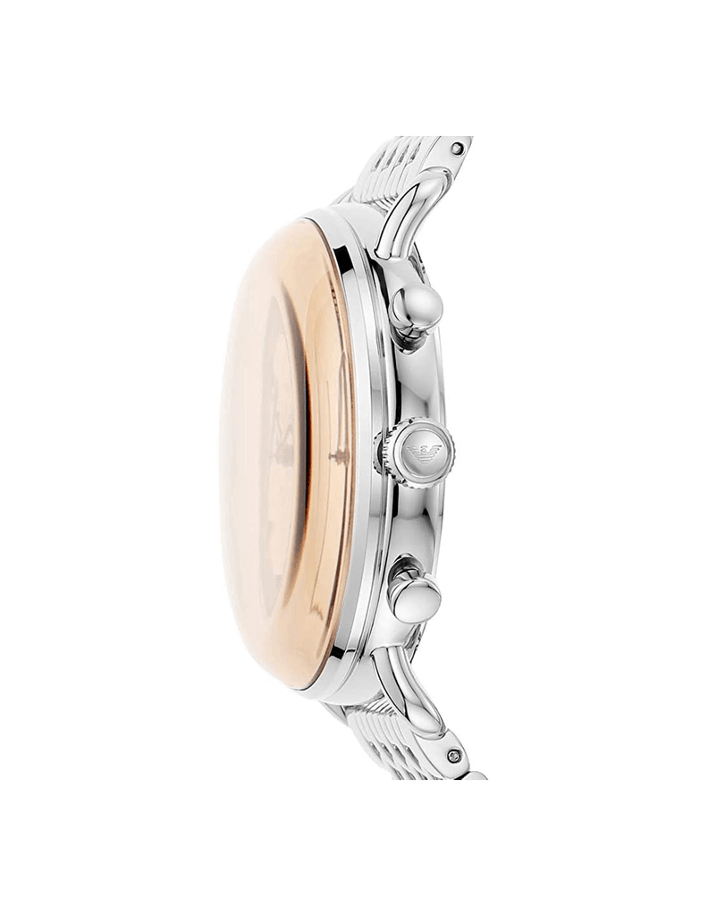 Emporio Armani Aviator Chronograph Beige Dial Silver Steel Strap Watch For Men - AR11239 Buy Now By Emporio Armani