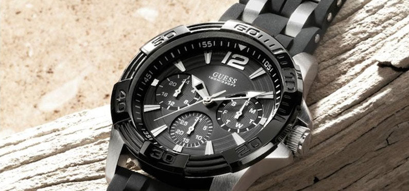 Guess Oasis Black Dial Black Rubber Strap Watch for Men - W0366G1 Buy Now By Guess