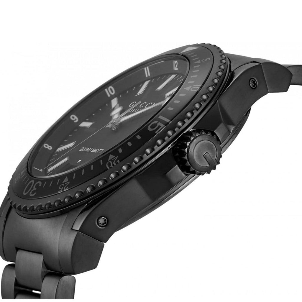 Gucci Dive Quartz Black Dial Black Steel Strap Watch For Men - YA136205 Buy Now By Gucci