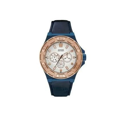 Guess Force Multi Function White Dial Blue Leather Strap Watch For Men - W0674G7 Buy Now By Guess