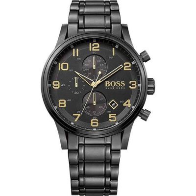 Hugo Boss Aeroliner Black Dial Black Steel Strap Watch for Men - 1513275 Buy Now By Hugo Boss