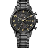 Hugo Boss Aeroliner Black Dial Black Steel Strap Watch for Men - 1513275 Buy Now By Hugo Boss