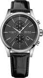 Hugo Boss Jet Black Dial Black Leather Strap Watch for Men - 1513279 Buy Now By Hugo Boss