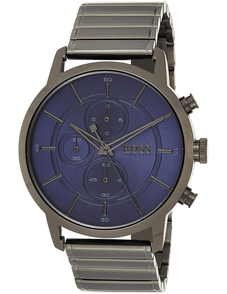 Hugo Boss Architectural Blue Dial Grey Steel Strap Watch for Men - 1513574 Buy Now By Hugo Boss