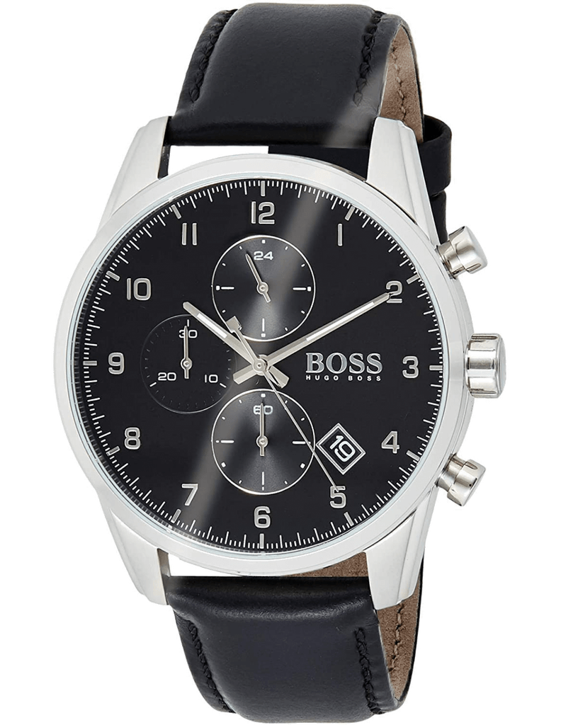 Hugo Boss Skymaster Black Dial Black Leather Strap Watch for Men - 1513782 Buy Now By Hugo Boss
