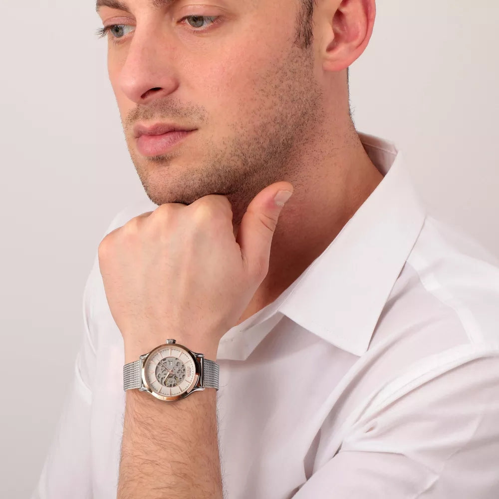 Maserati Epoca Automatic White Dial Silver Mesh Bracelet Watch For Men - R8823118001 Buy Now By Maserati